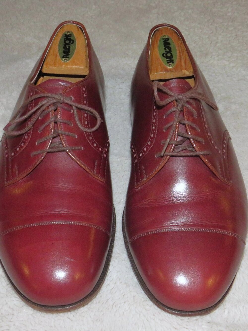E. Vogel Bespoke Oxblood Calf Leather Balmoral Cap Toe Derbys 11 EE